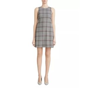 Theory Plaid Sleeveless Angled Dress